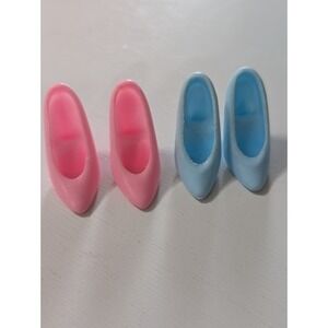 Vintage Barbie Doll  LIGHT BLUE Pink CLOSED TOE‎  SHOES Heels Hong Kong